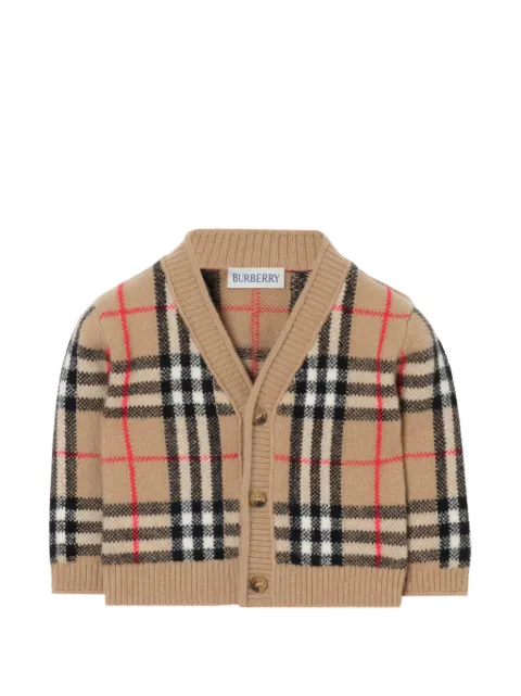 Burberry Kids check patterned cardigan