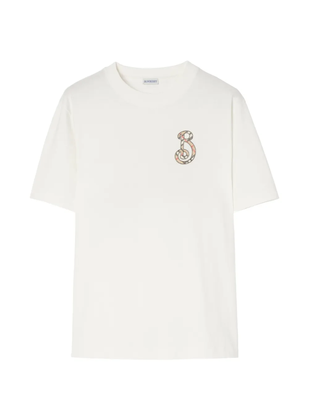 Burberry Check B motif cotton T-shirt Wit