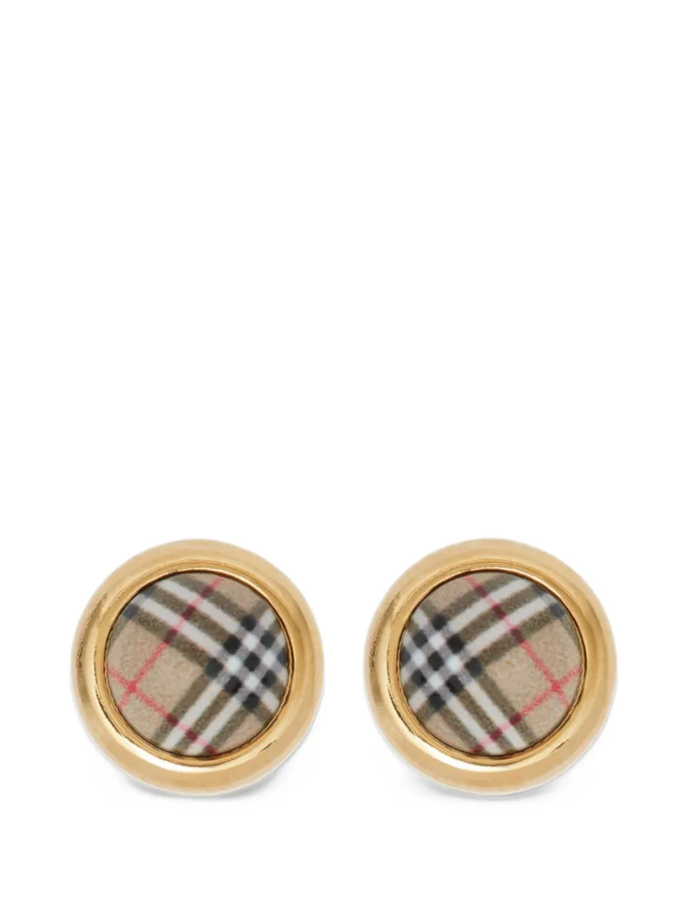 Burberry Check stud earrings - Oro