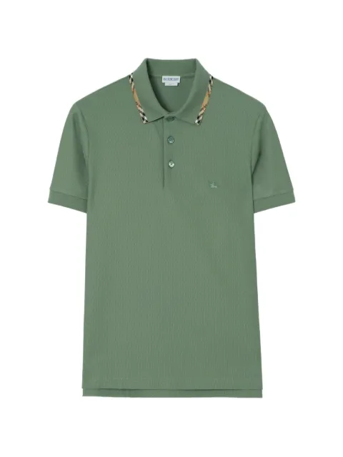 Burberry Check-trim cotton polo shirt