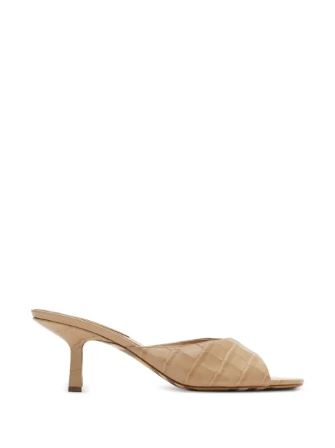 Burberry crocodile-effect leather mews Low sandals​