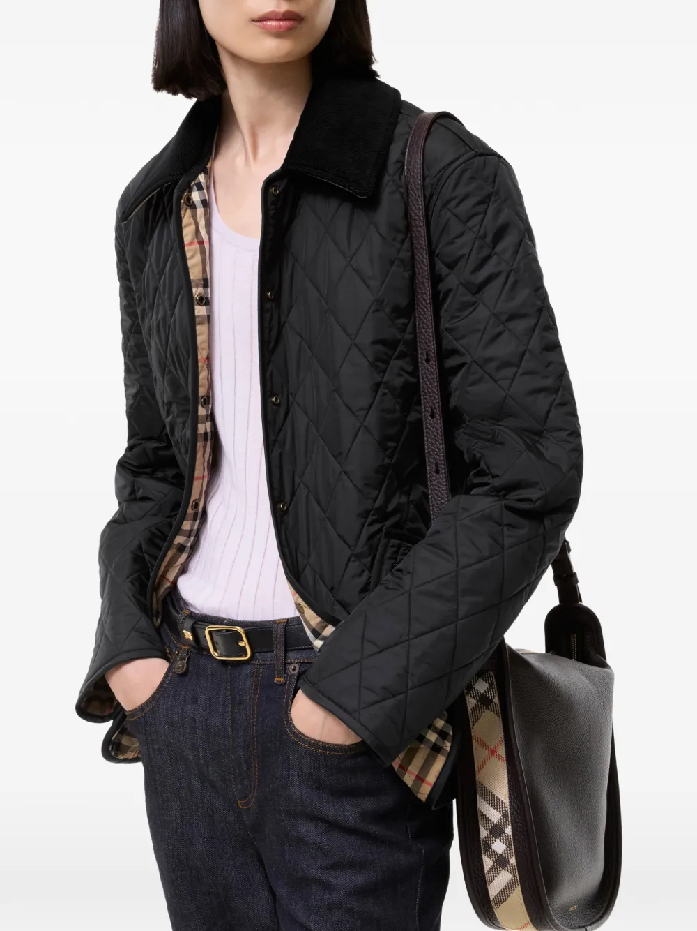 Burberry quilted nylon Dranefeld barn jacket Zwart