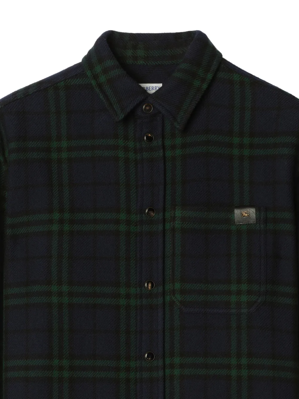 Burberry classic-fit Check wool shirt Blauw