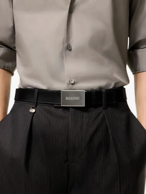 Burberry reversible leather logo buckle belt