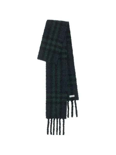 Burberry narrow Check alpaca wool blend bouclé scarf
