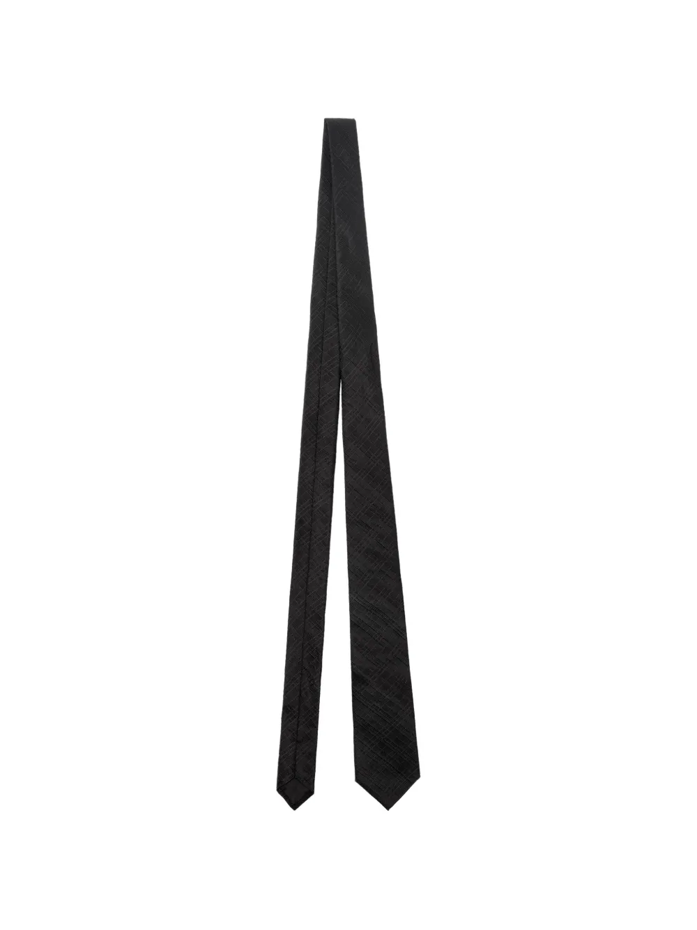 Burberry Check silk tie Zwart
