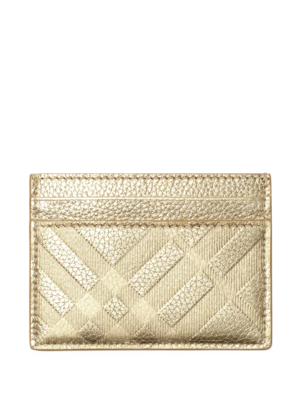 Burberry embossed-Check card case - Oro