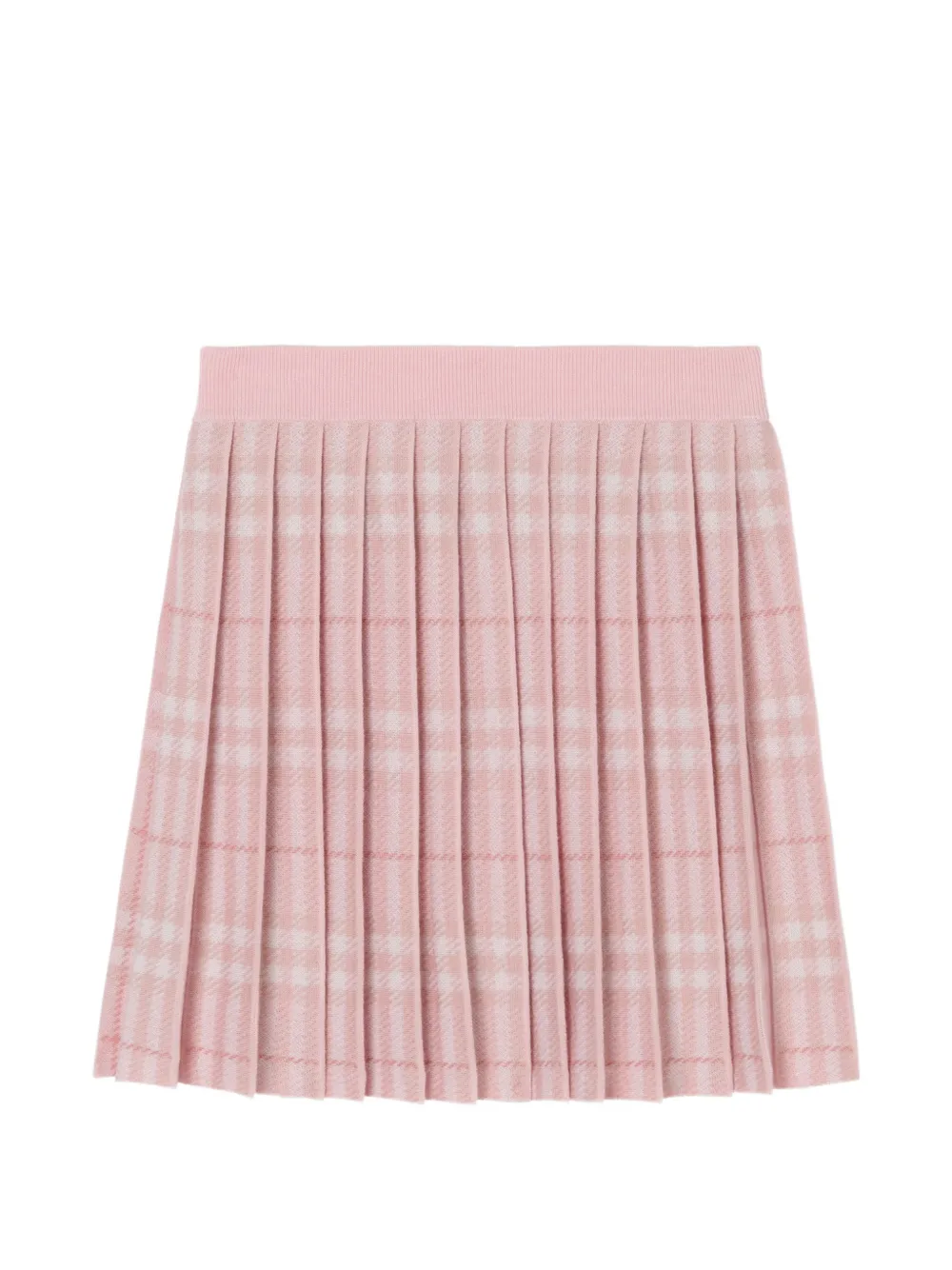 Burberry Kids Gonna plissettata a quadri - Rosa