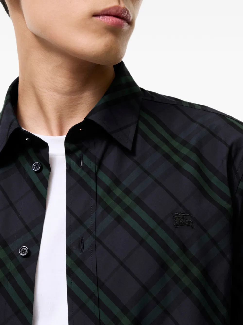 Burberry Classic fit Check cotton shirt Zwart