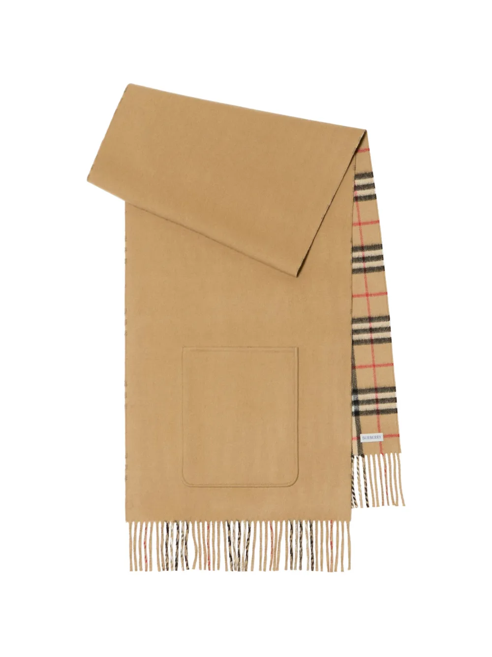 Burberry reversible wool cashmere Pocket scarf Beige