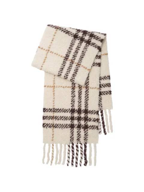 Burberry Check alpaca wool blend bouclé scarf