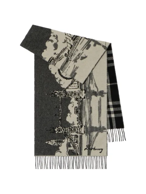 Burberry wide River Thames cashmere scarf