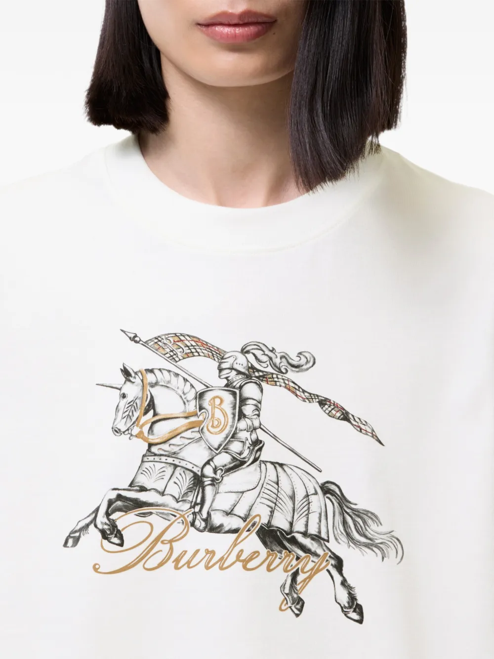 Burberry Etched Knight cotton T-shirt Wit