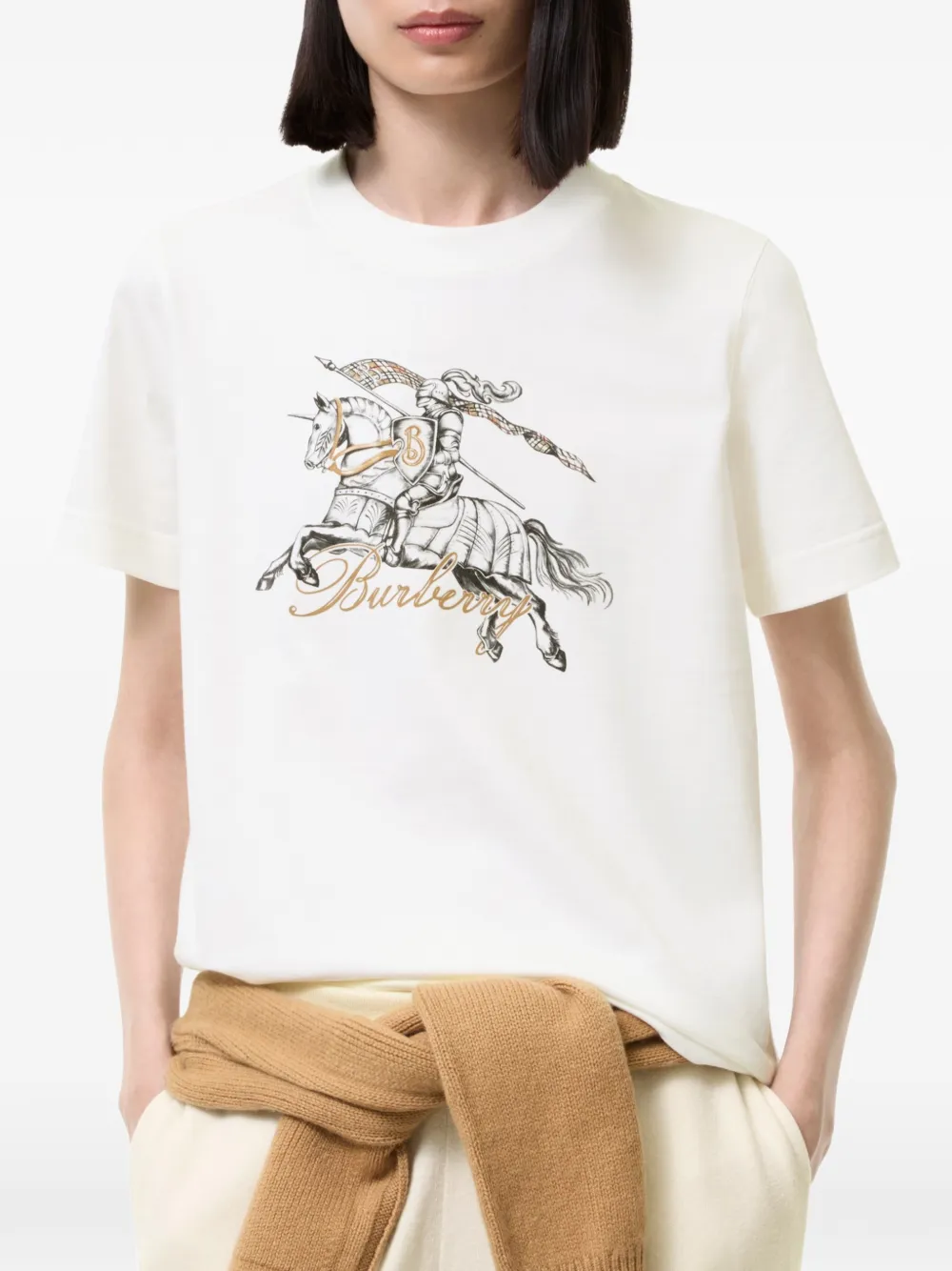 Burberry Etched Knight cotton T-shirt Wit