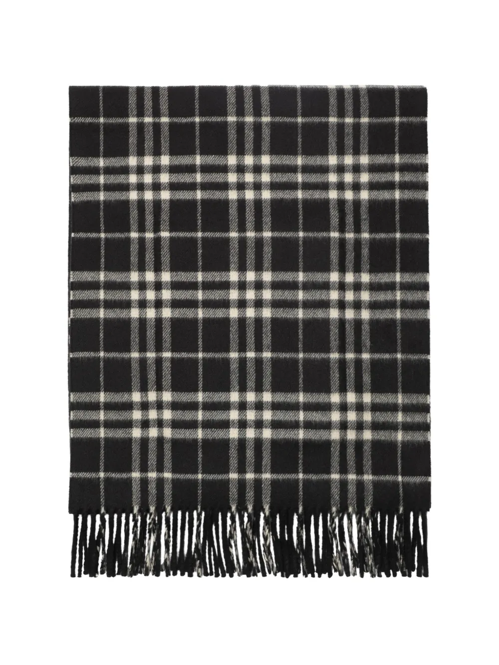 Burberry reversible wool cashmere pocket scarf Zwart