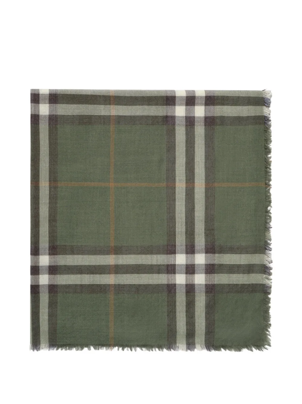 Burberry wide reversible check wool silk scarf Grijs