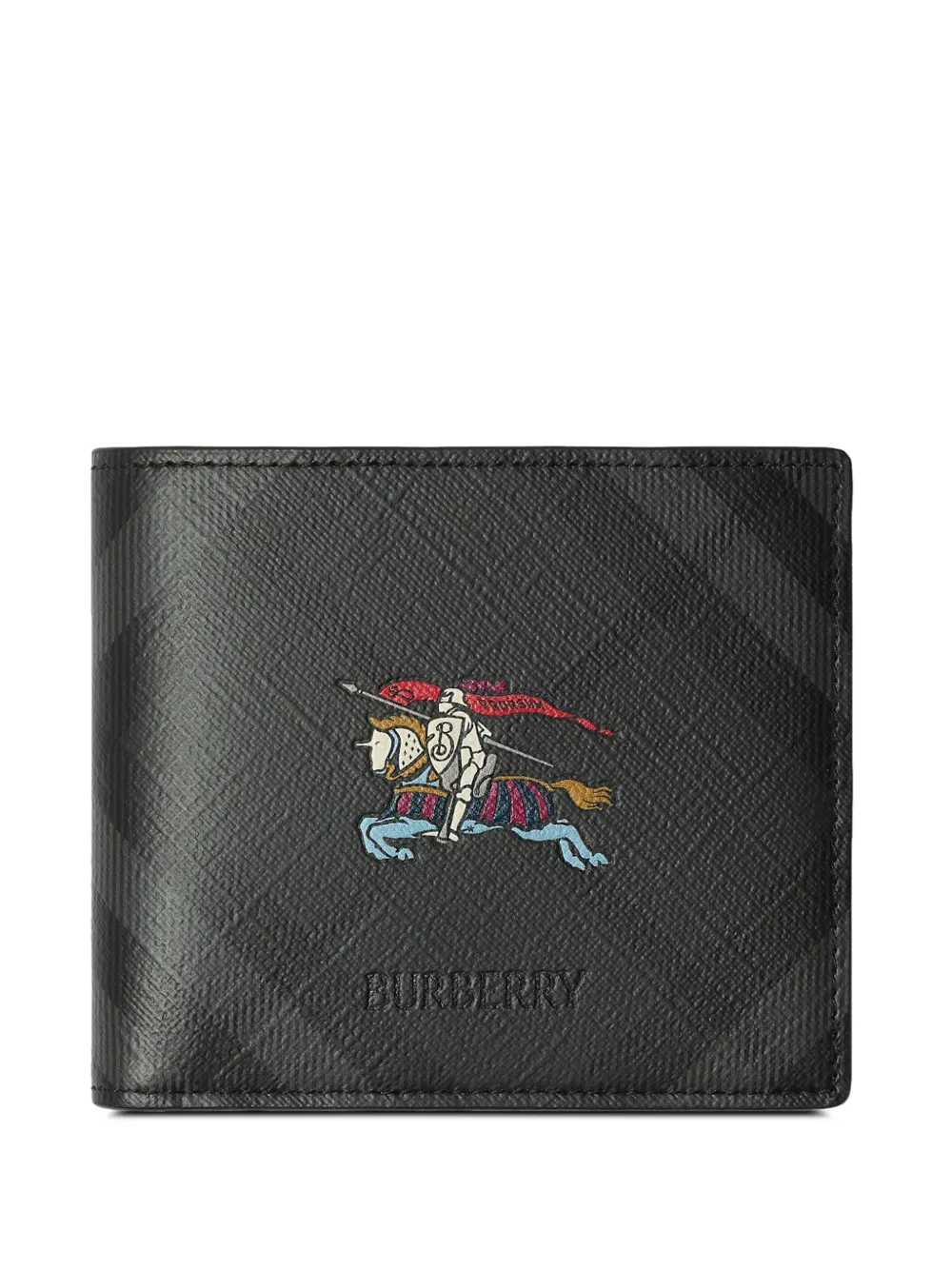 Burberry Knight City Check bifold coin wallet - Nero