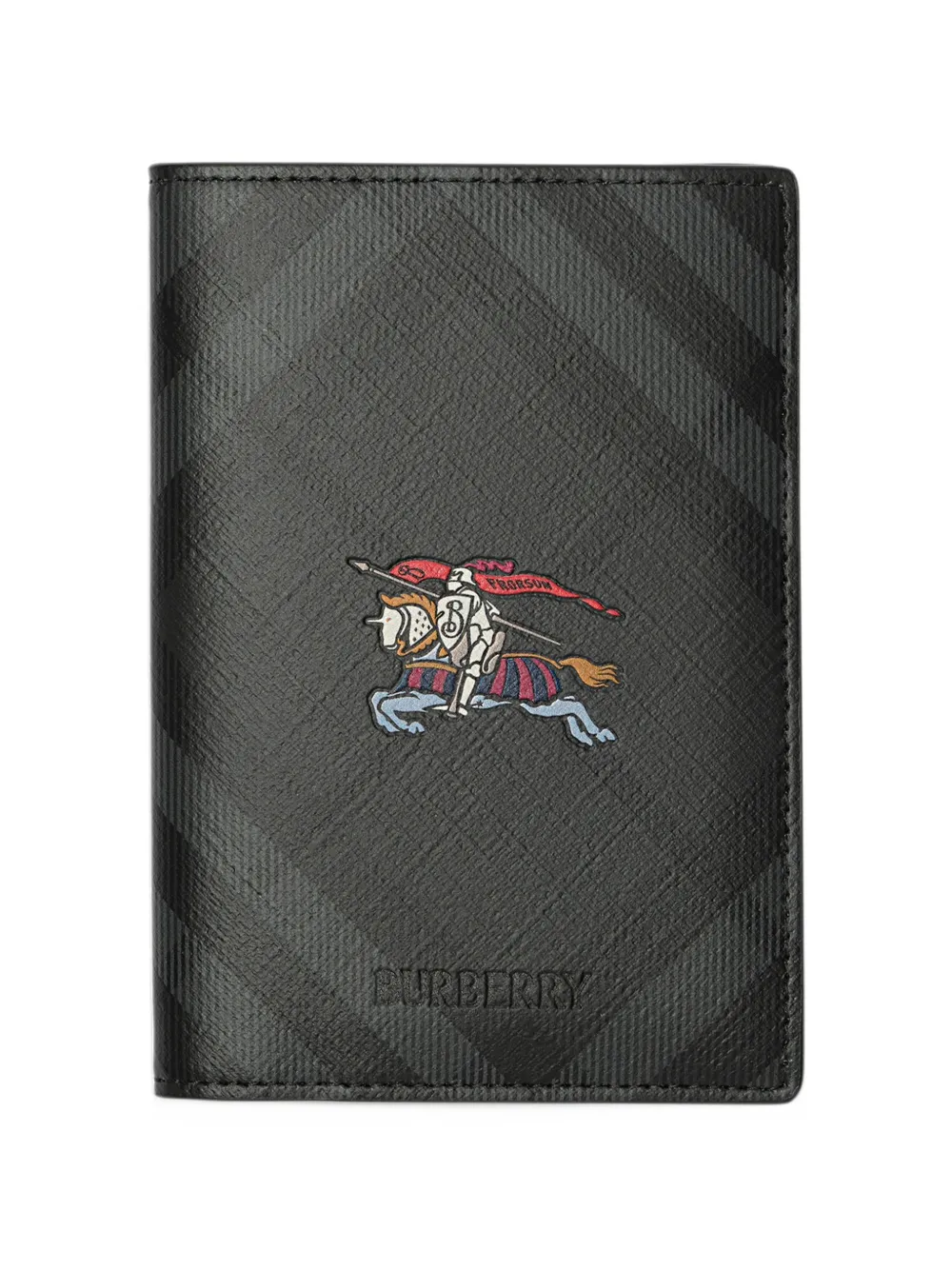 Burberry Knight City Check passport holder Zwart