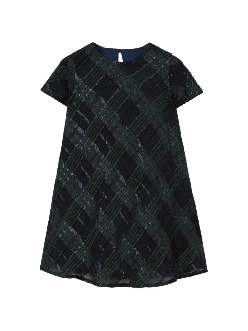 Burberry Kids check silk blend dress - Blue