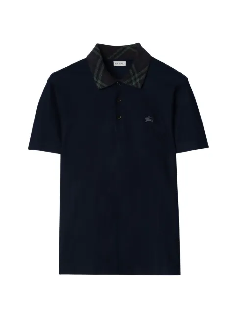 Burberry Check-collar cotton polo shirt
