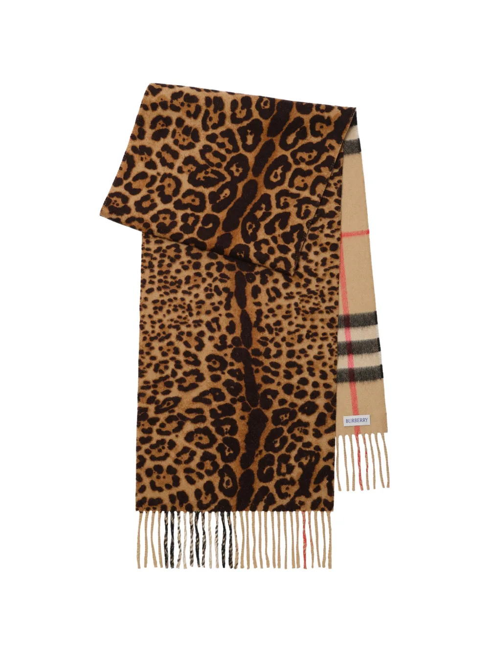 Burberry reversible Check cashmere scarf Beige