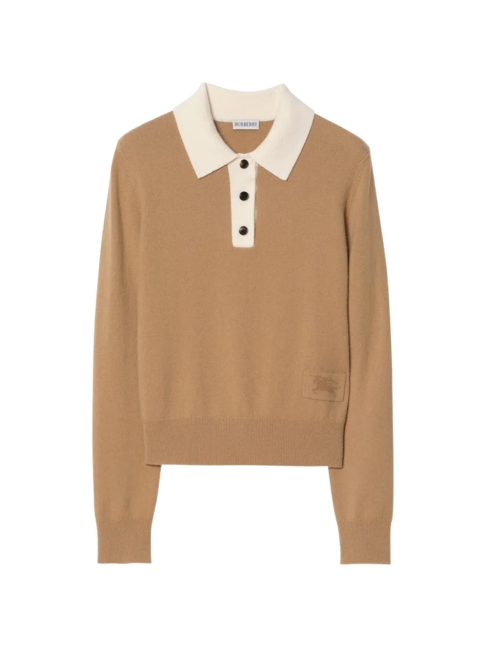 Burberry long-sleeve cashmere-blend polo shirt Beige