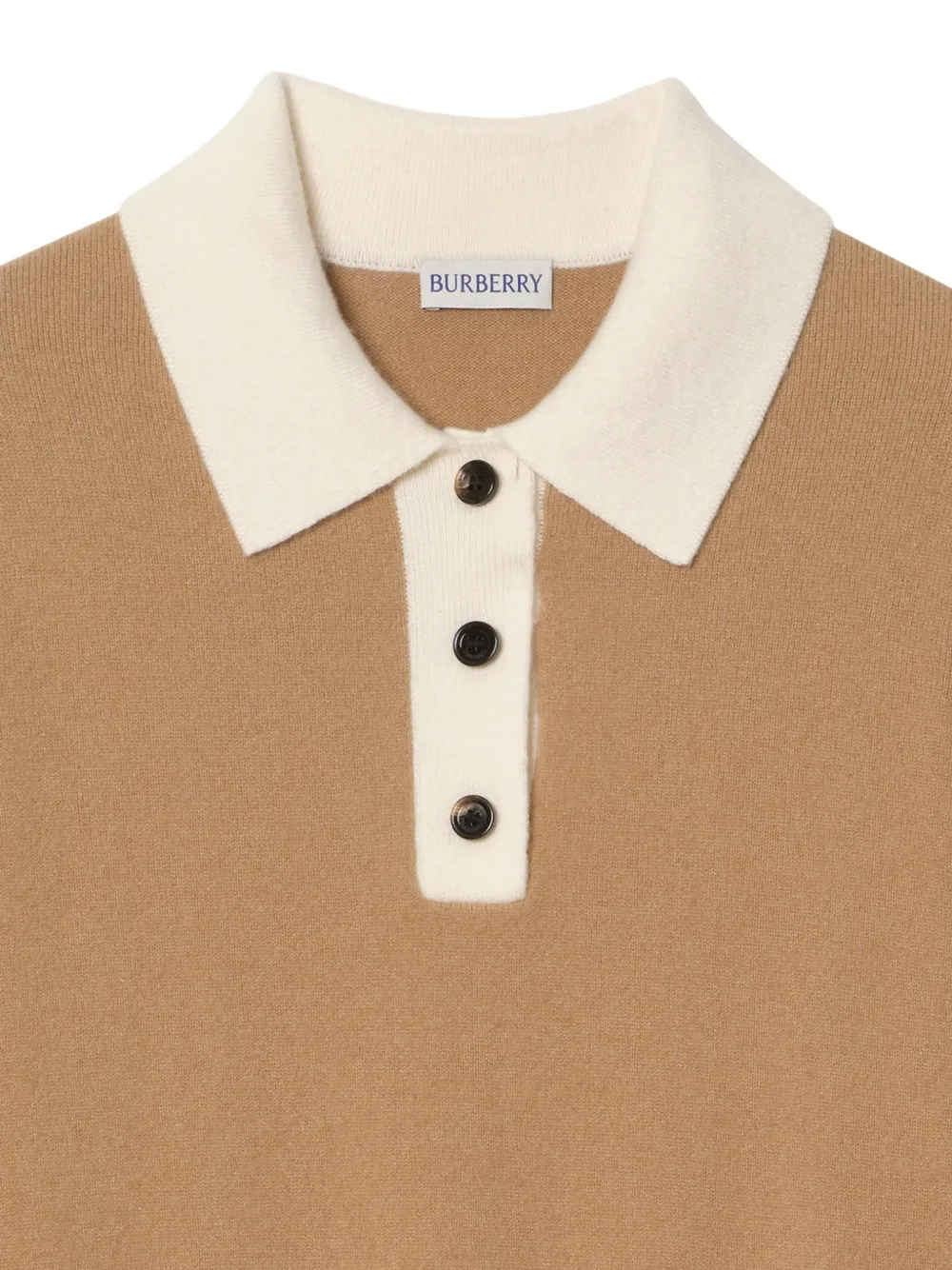 Burberry long-sleeve cashmere-blend polo shirt Beige