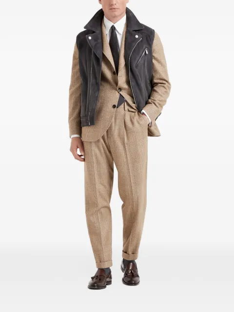 Brunello Cucinelli check-pattern single-breasted suit 