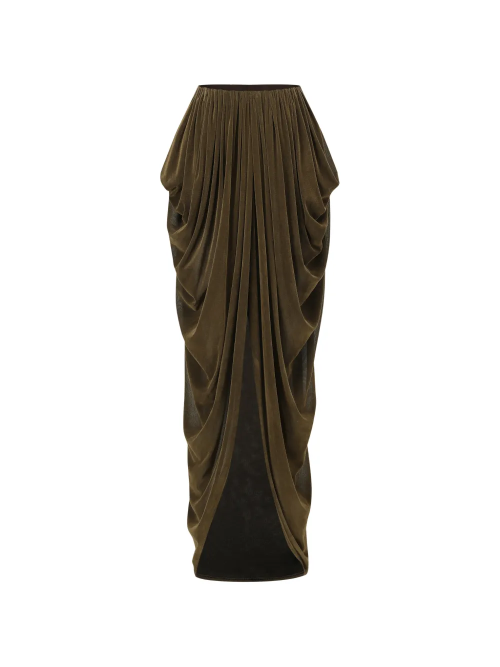 OUDE WAAG draped velvet-finish maxi skirt - Verde