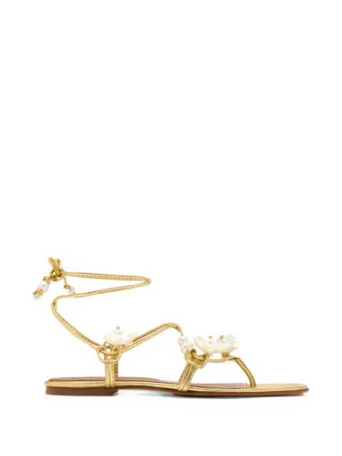 Alameda Turquesa Isla Perlé leather sandals