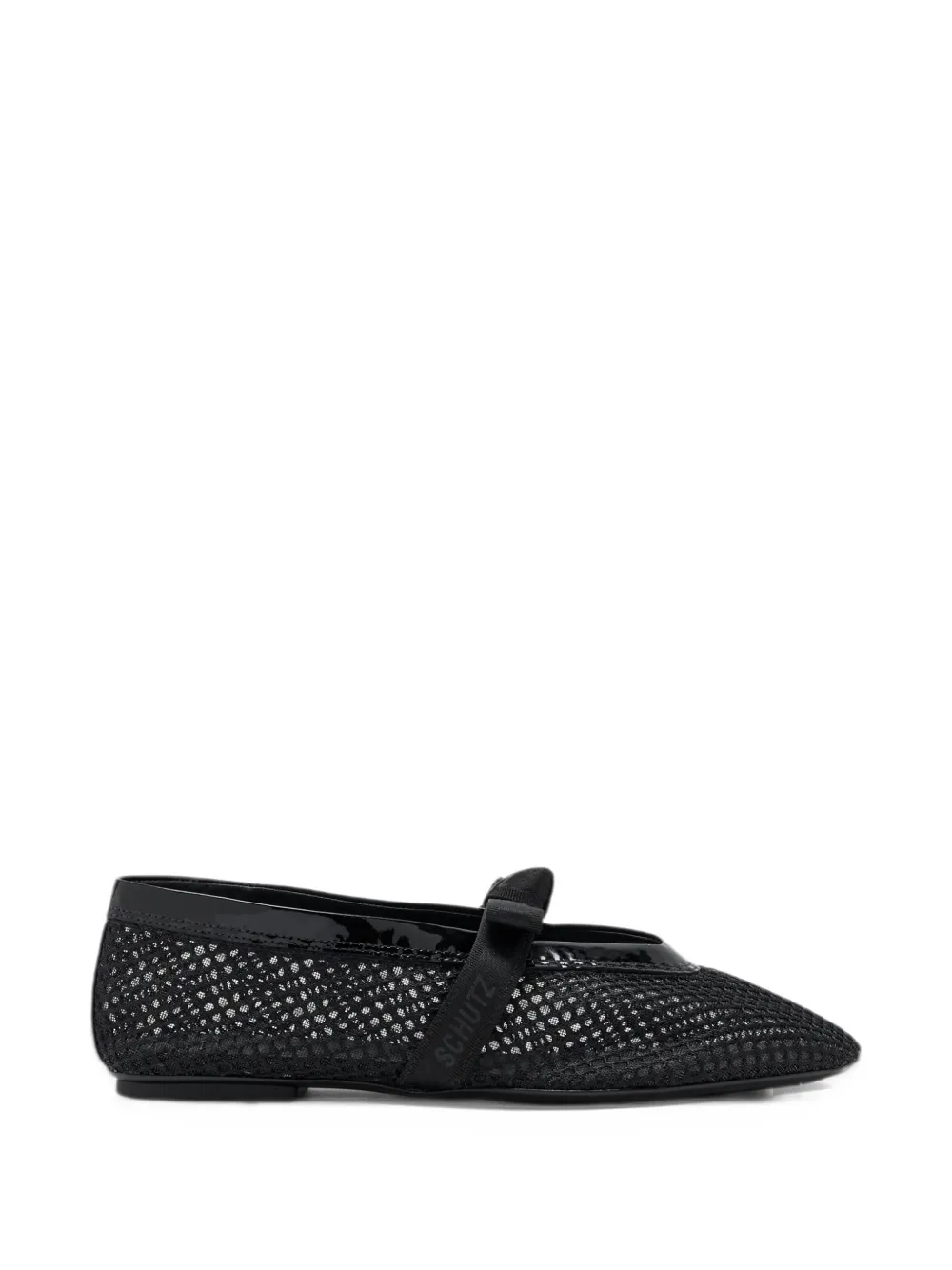 Schutz bow-detail mesh ballet flats - Nero