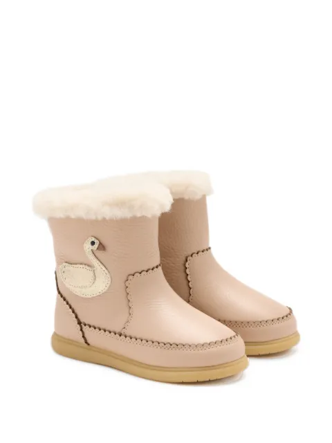Donsje Trene swan-patch leather boots