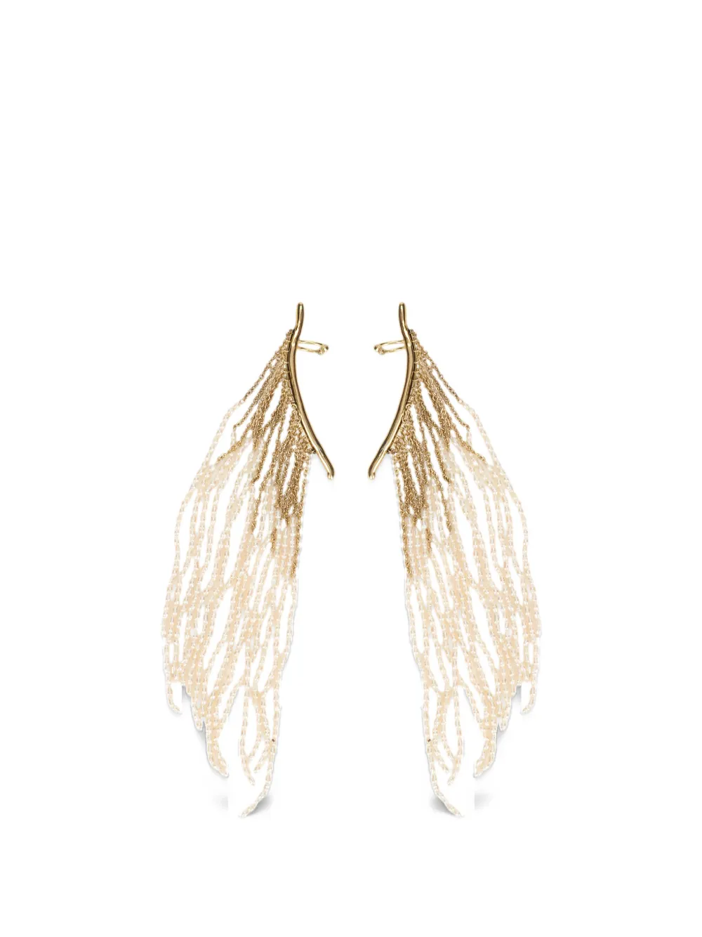 Ellery beaded fringe-detail earrings - Or Ellery beaded fringe-detail earrings - Or