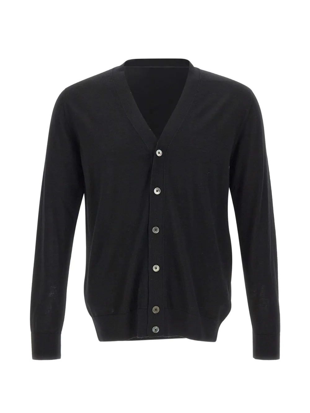 DIKTAT fine-knit V-neck wool cardigan - Noir DIKTAT fine-knit V-neck wool cardigan - Noir