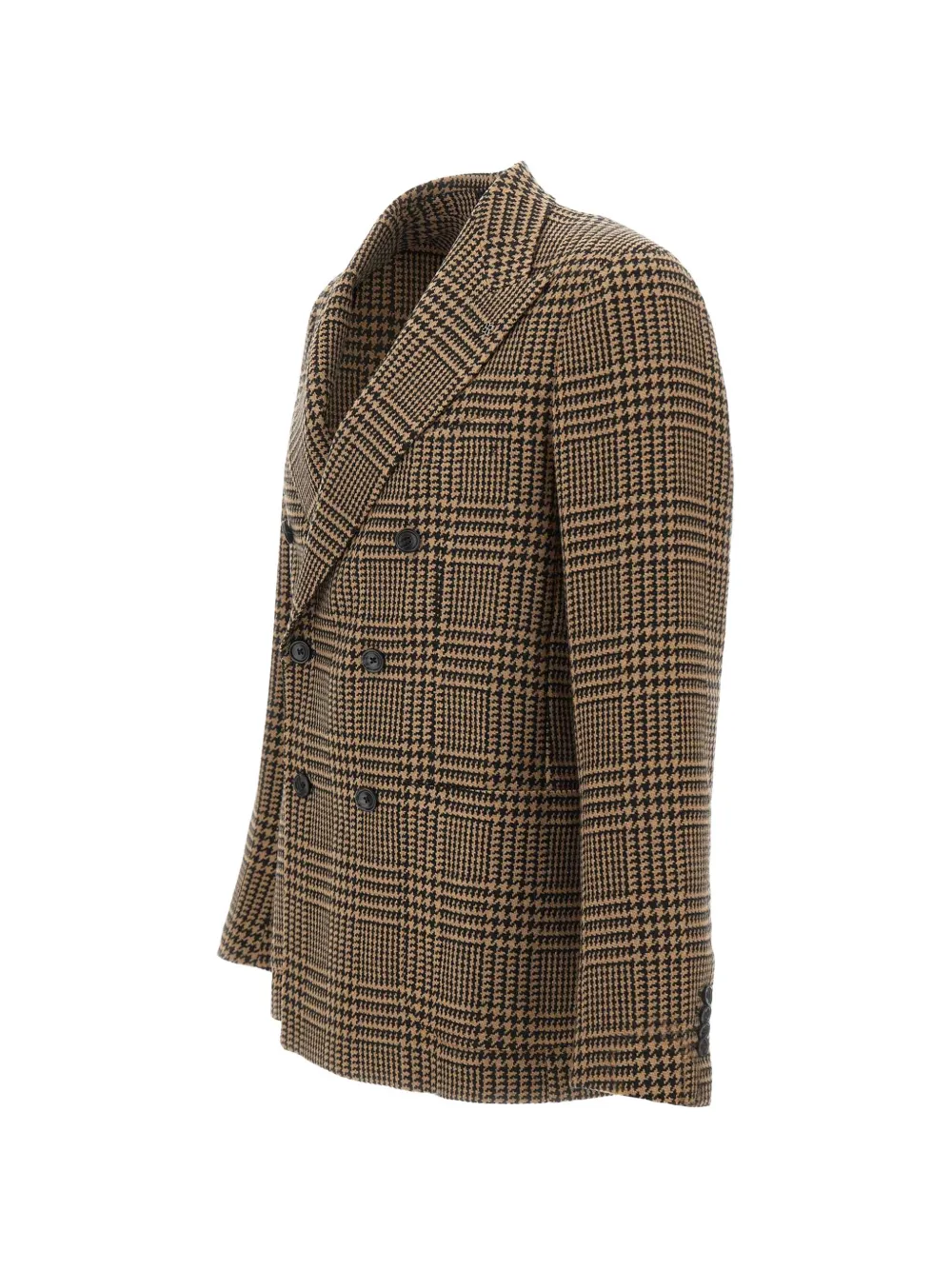 Tagliatore houndstooth double-breasted blazer Beige
