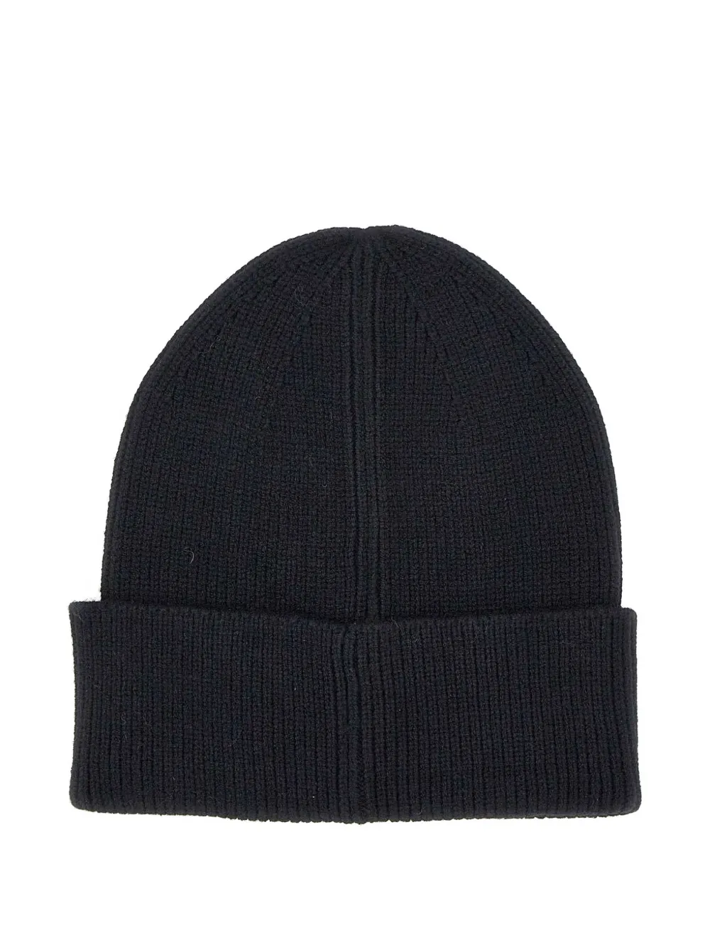 LIU JO rhinestone-logo ribbed-knit beanie hat Zwart