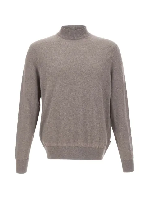 BOSS mock-neck sweater in extra-fine merino wool