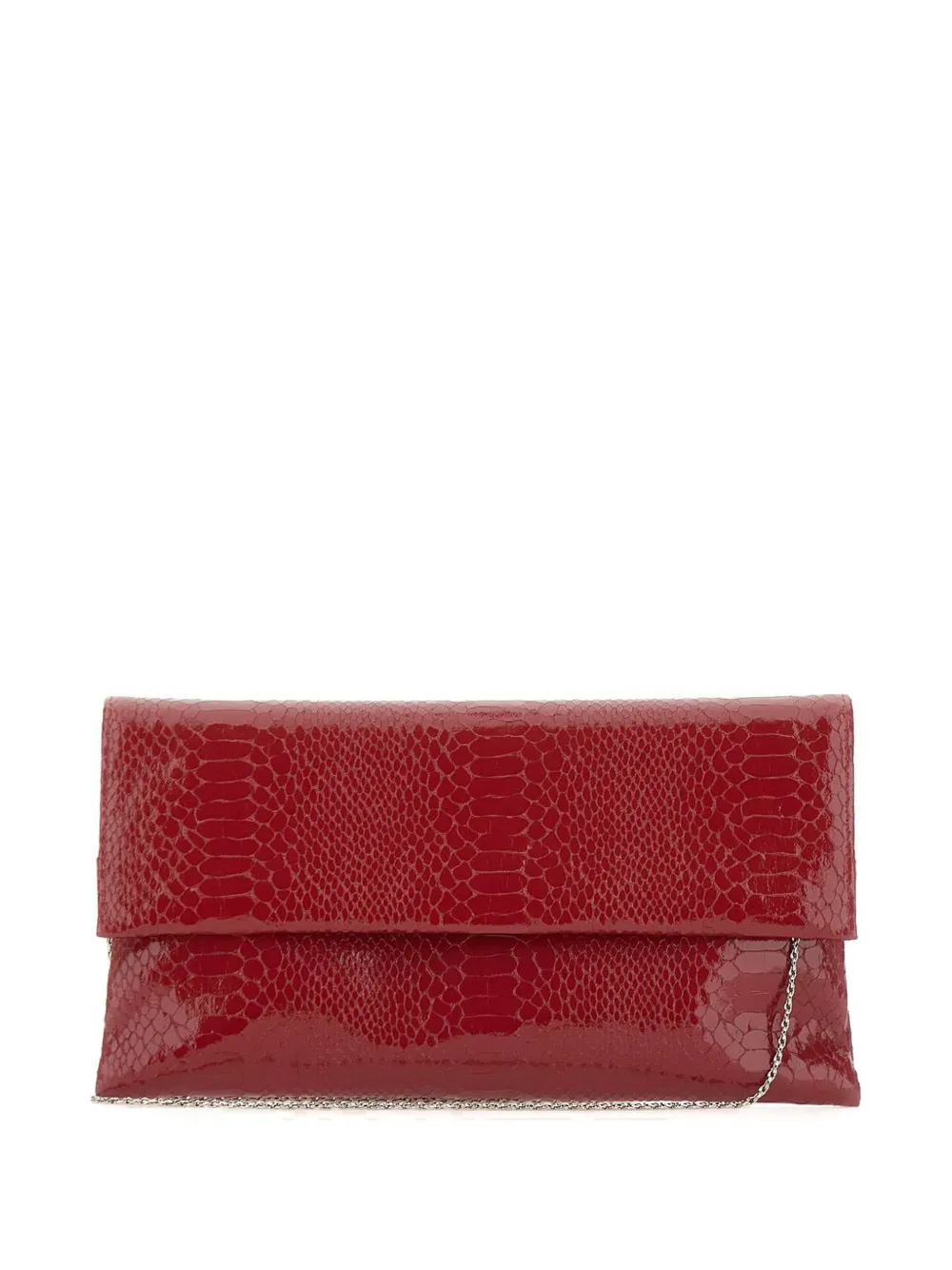 TWENTY FOURHAITCH Nireya python-print clutch bag - Rosso