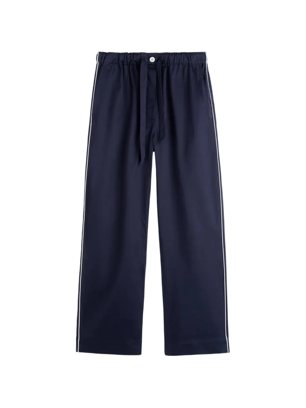 TEKLA Sateen contrast-piping pajamas pants - Bleu TEKLA Sateen contrast-piping pajamas pants - Bleu