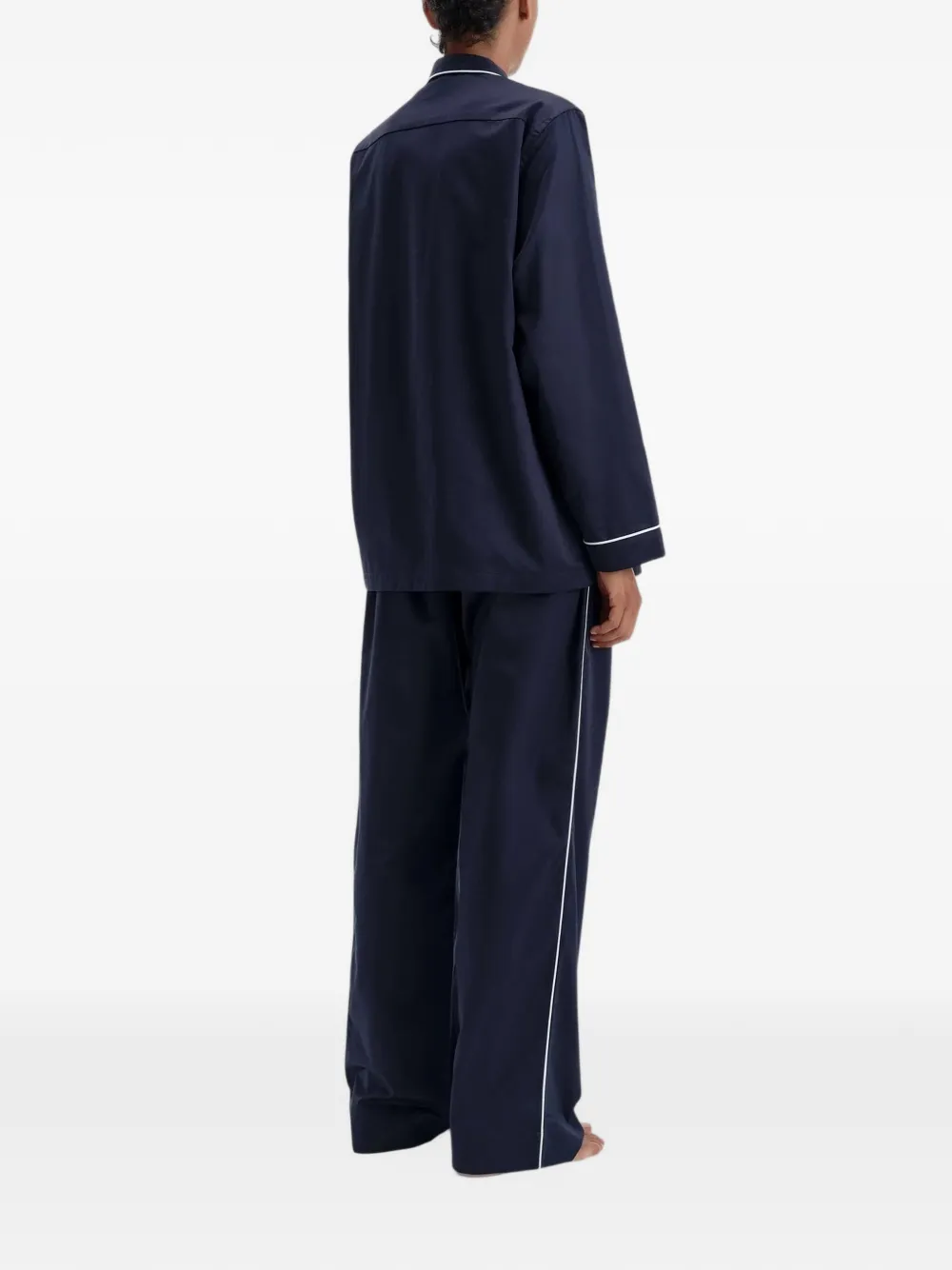 TEKLA cotton pajama top - Bleu