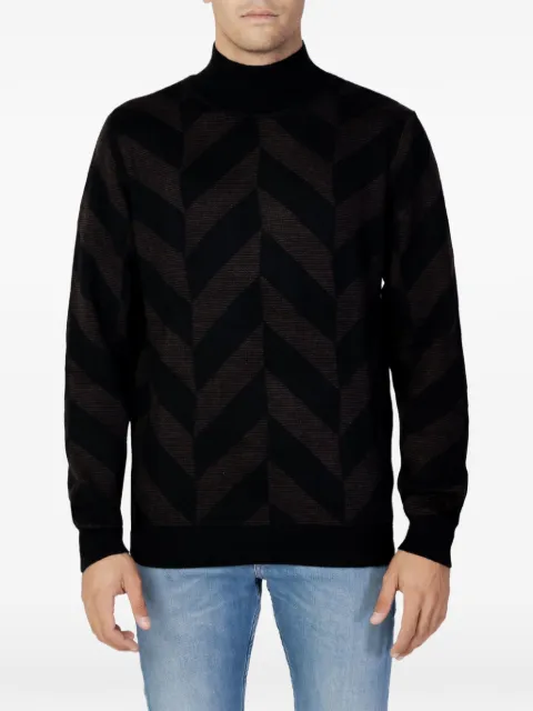 Antony Morato chevron-pattern mock-neck sweater