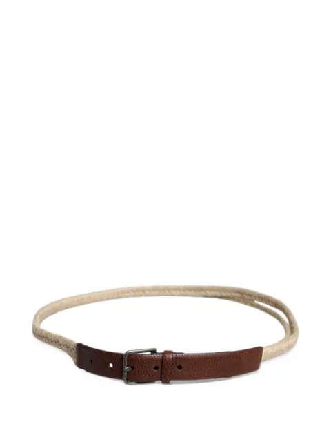 Dolce & Gabbana woven leather-trim belt