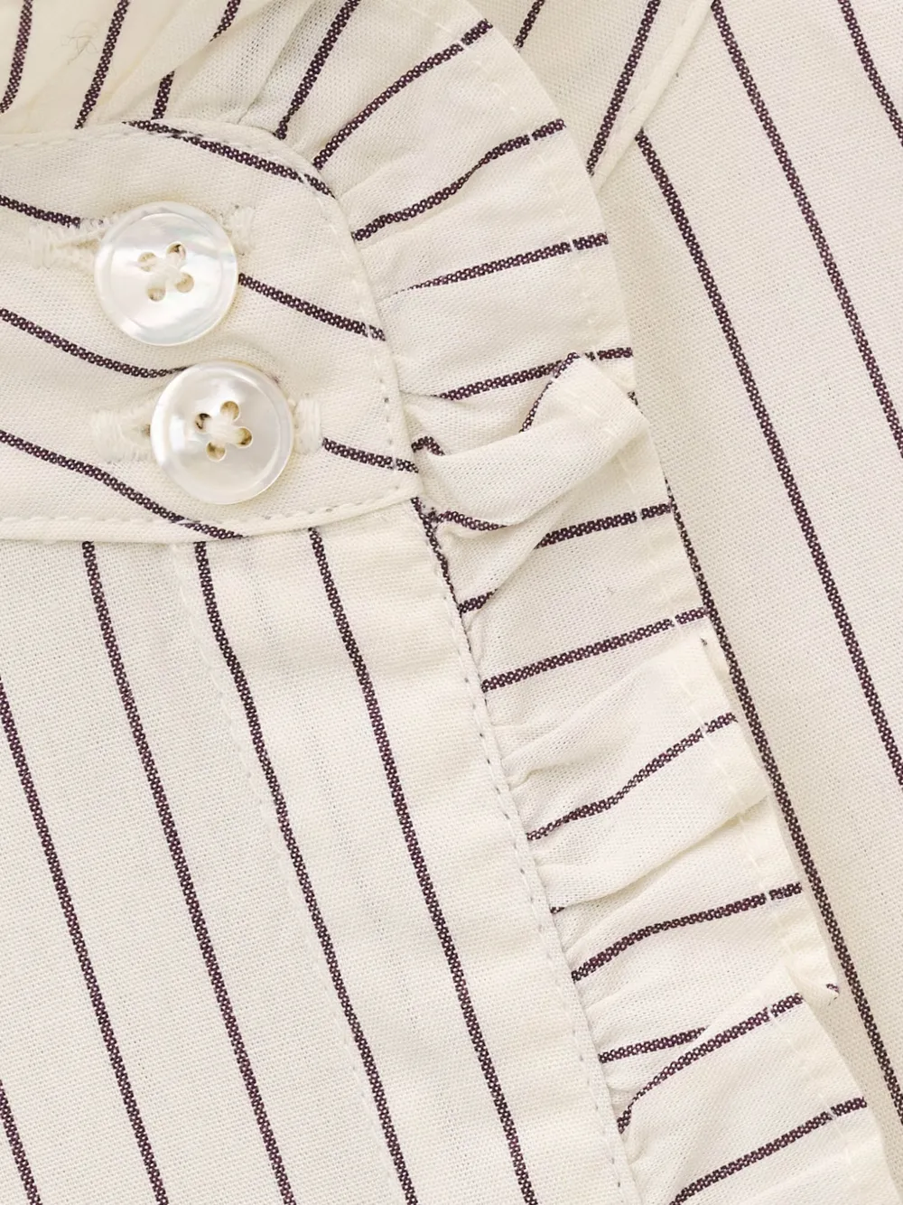 Ba&Sh Elvire ruffled striped shirt Beige