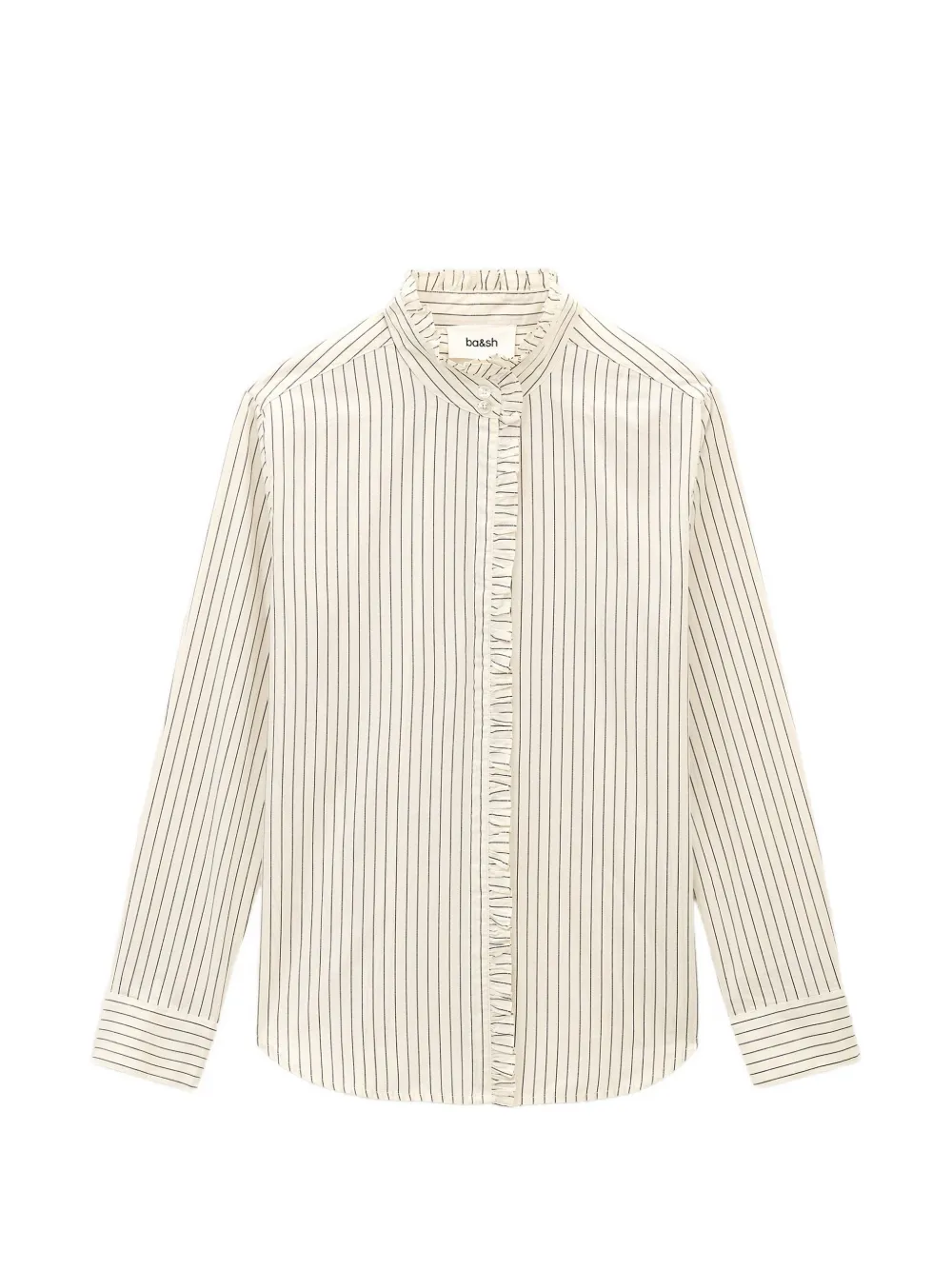Ba&Sh Elvire ruffled striped shirt Beige