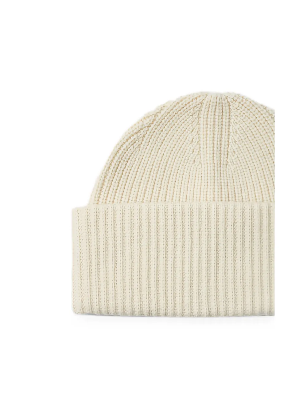 SELECTED ribbed-knit beanie hat Beige