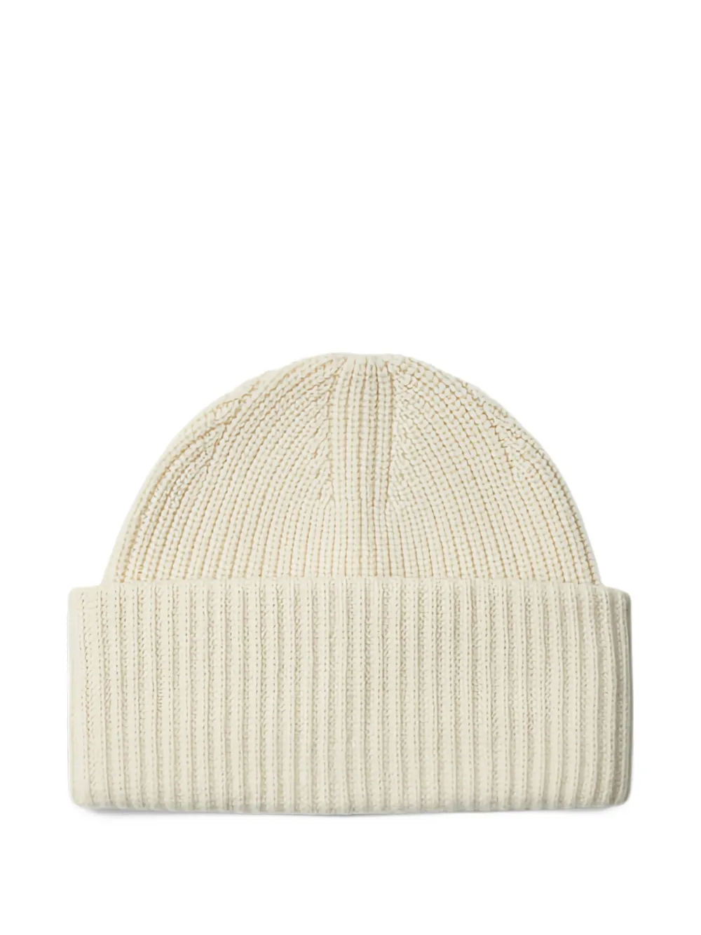 SELECTED ribbed-knit beanie hat Beige