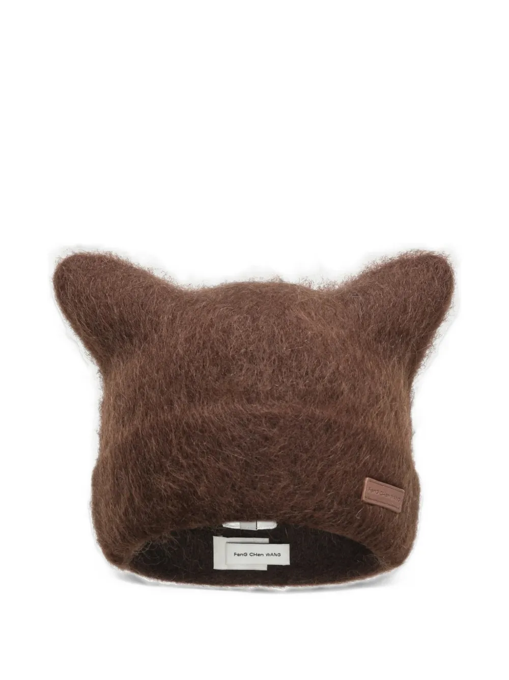 Feng Chen Wang ear-detail brushed-knit beanie hat Bruin