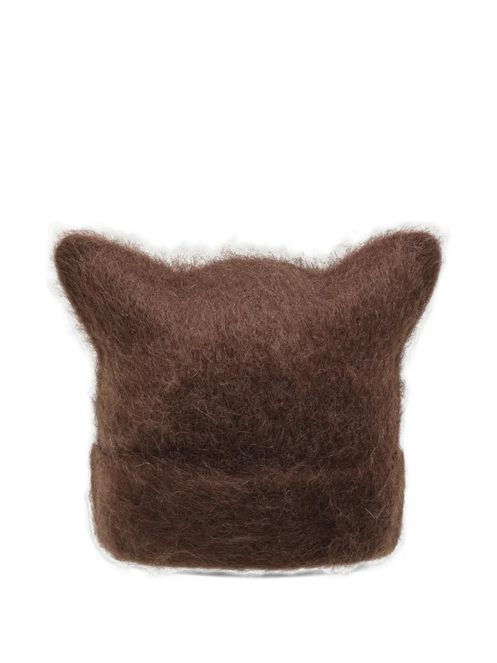 Feng Chen Wang ear-detail brushed-knit beanie hat Bruin