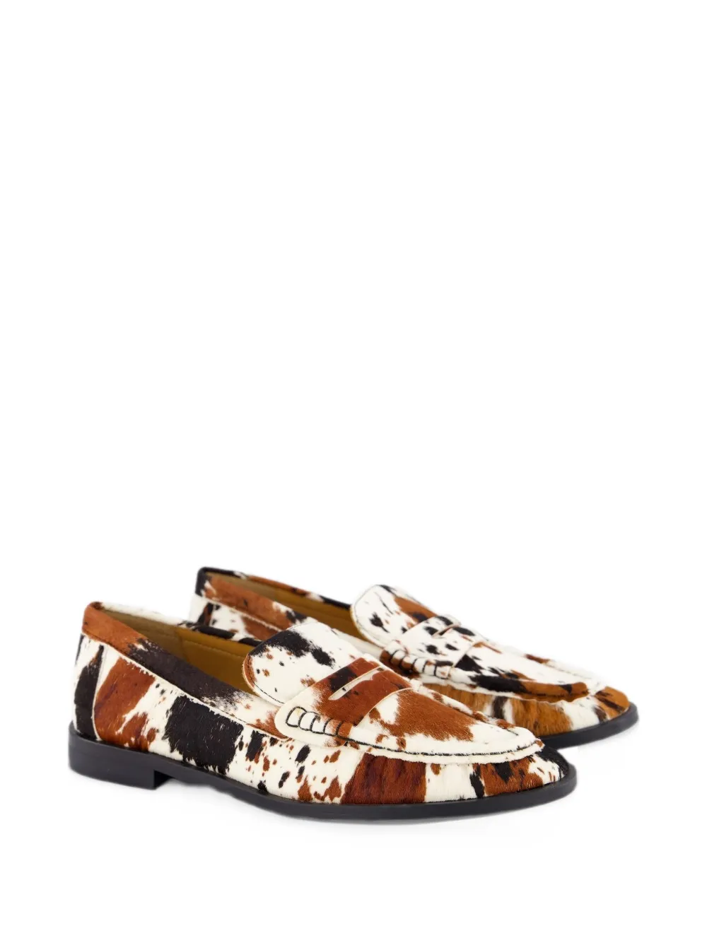 Gibaldi leopard-print pony-hair loafers - Bianco