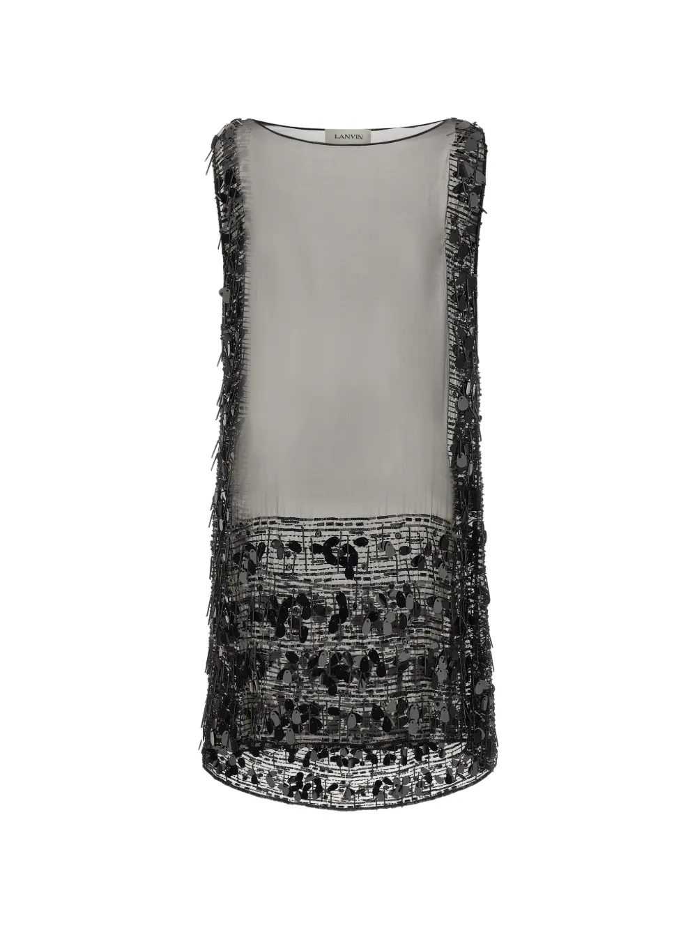 Lanvin sequin-embellished embroidered mini dress Grijs
